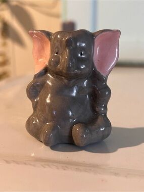 Vintage Ceramic Elephant Macrame Bead